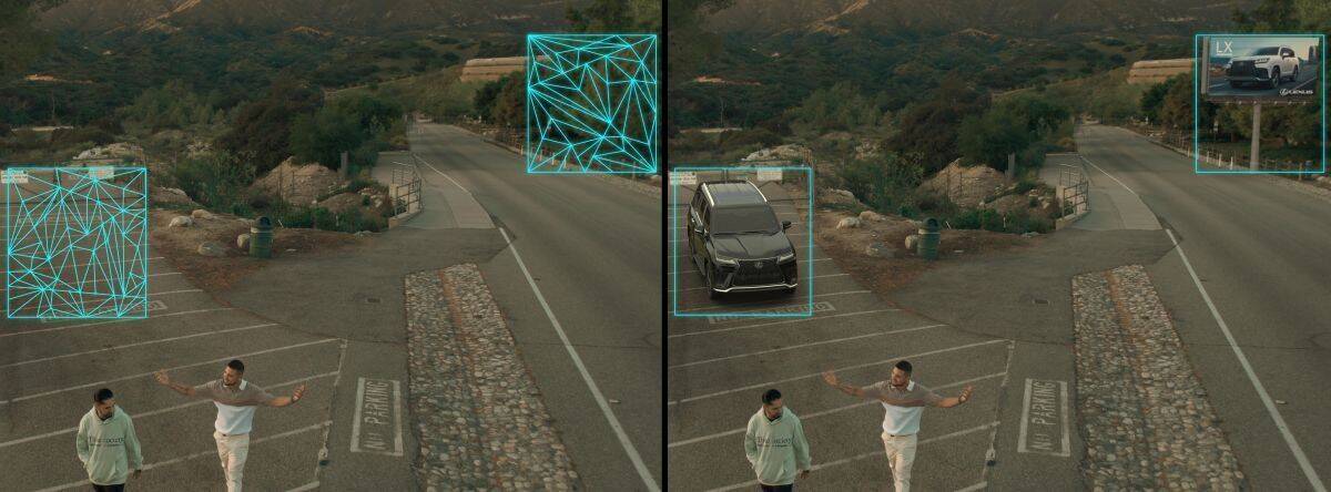 Lexus am Straßenrand und auf einem Plakat