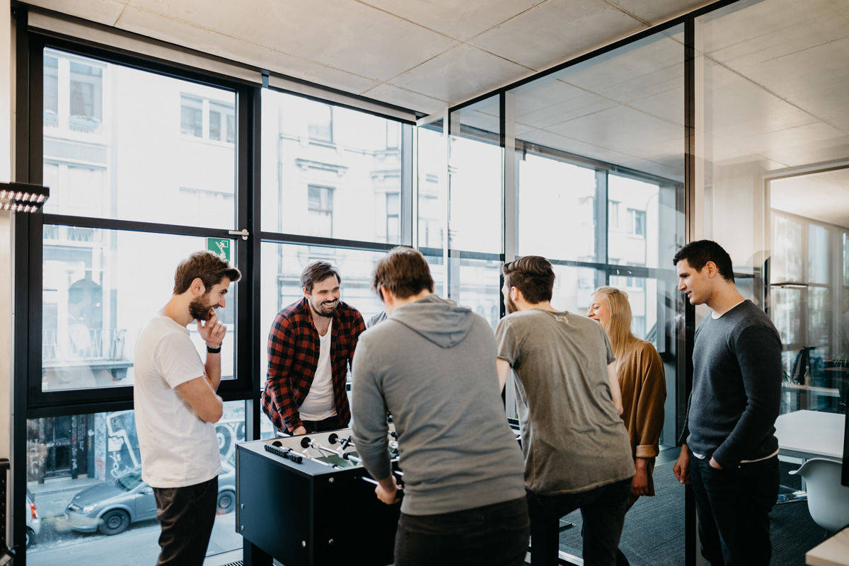 Auch bei Factor-A gibt es natürlich einen Kicker-Tisch.