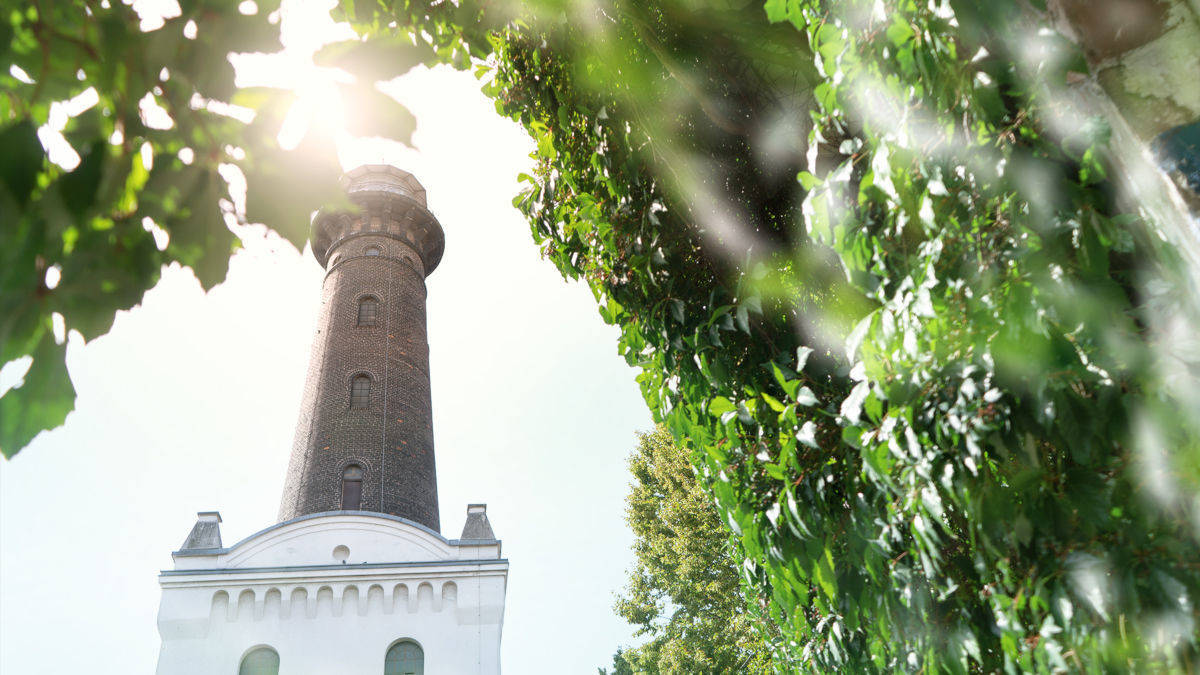 Ausblick auf den Helios-Leuchtturm in Köln-Ehrenfeld.