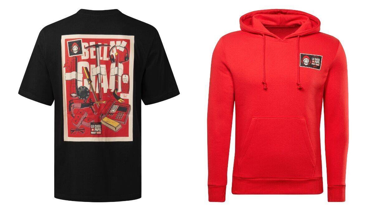 T-Shirt und Hoodie der Haus des Geldes-Kollektion