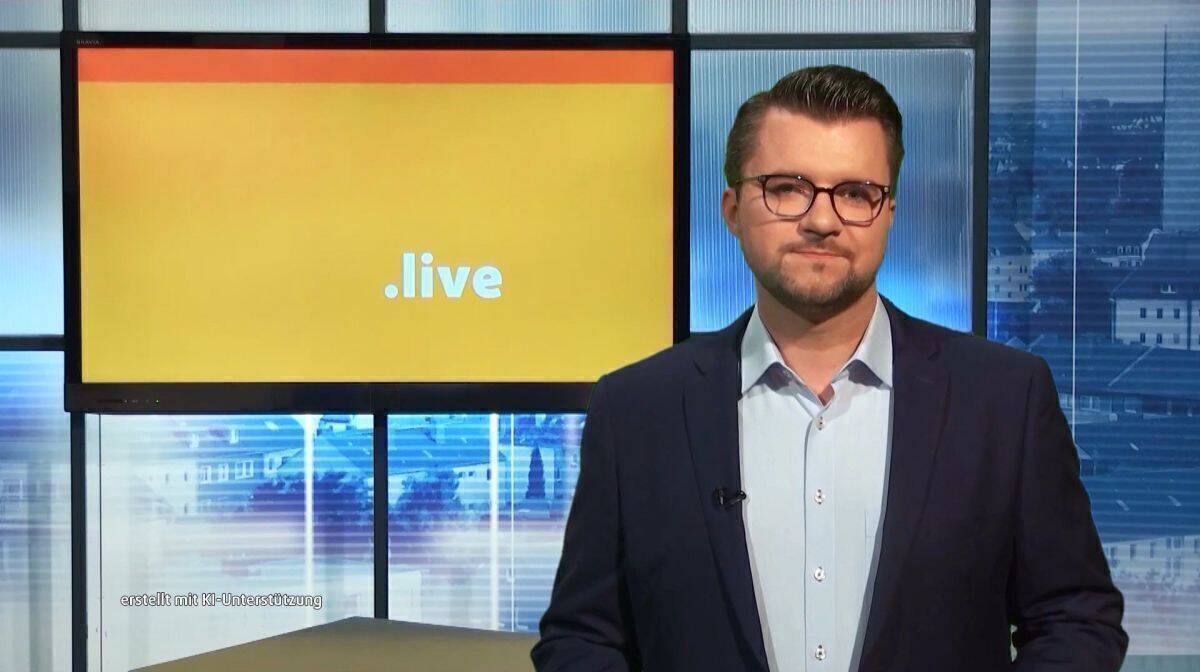 Sieht aus wie Moderator Jan Skrynecki - ist aber sein virtueller KI-Kollege.