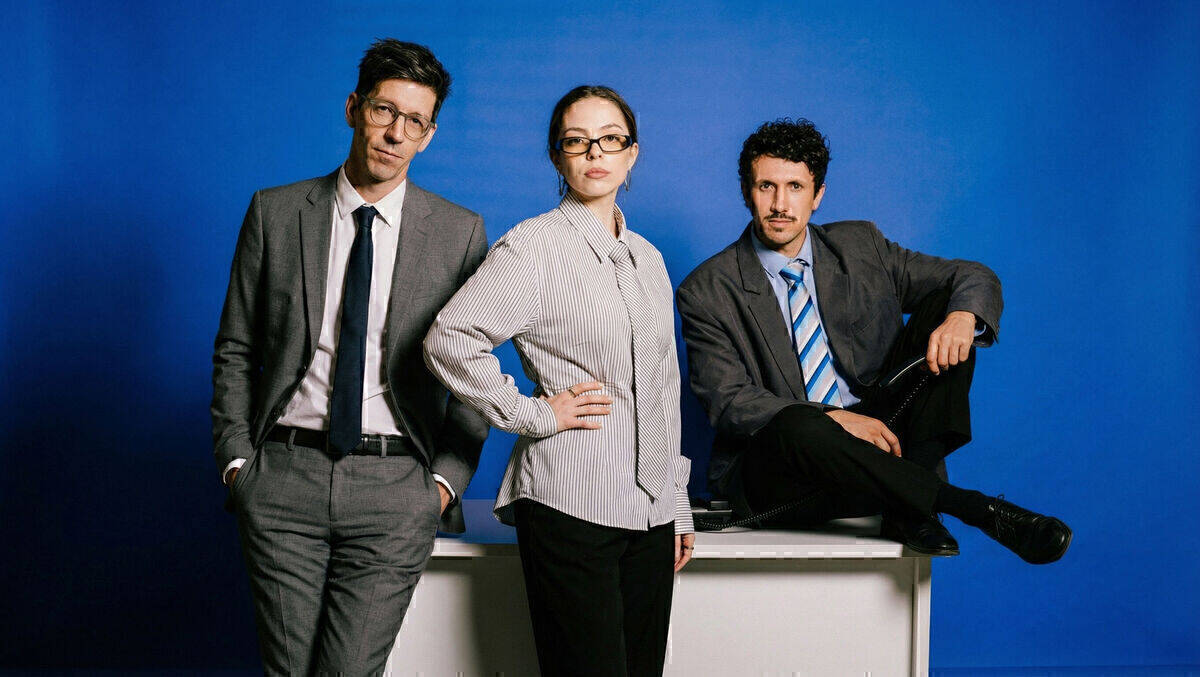 Kamen für den Podcast leider nur virtuell zusammen (v.l.): KI-generierter Conrad Breyer, Paulina Schumann, Pascal Fiedler, beide echt