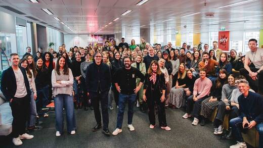 Alle für W&V: Jemima Monies (v.l.), Group CGO, Xavier Rees, Group CEO, Nicholas Hulley, Nadja Lossgott, beide CCO