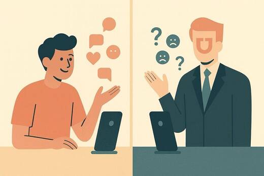 Links echte Nähe, rechts stille Distanz: Wer bei TikTok Shop Erfolg will, braucht mehr als nur eine Marke – er braucht ein Gesicht.