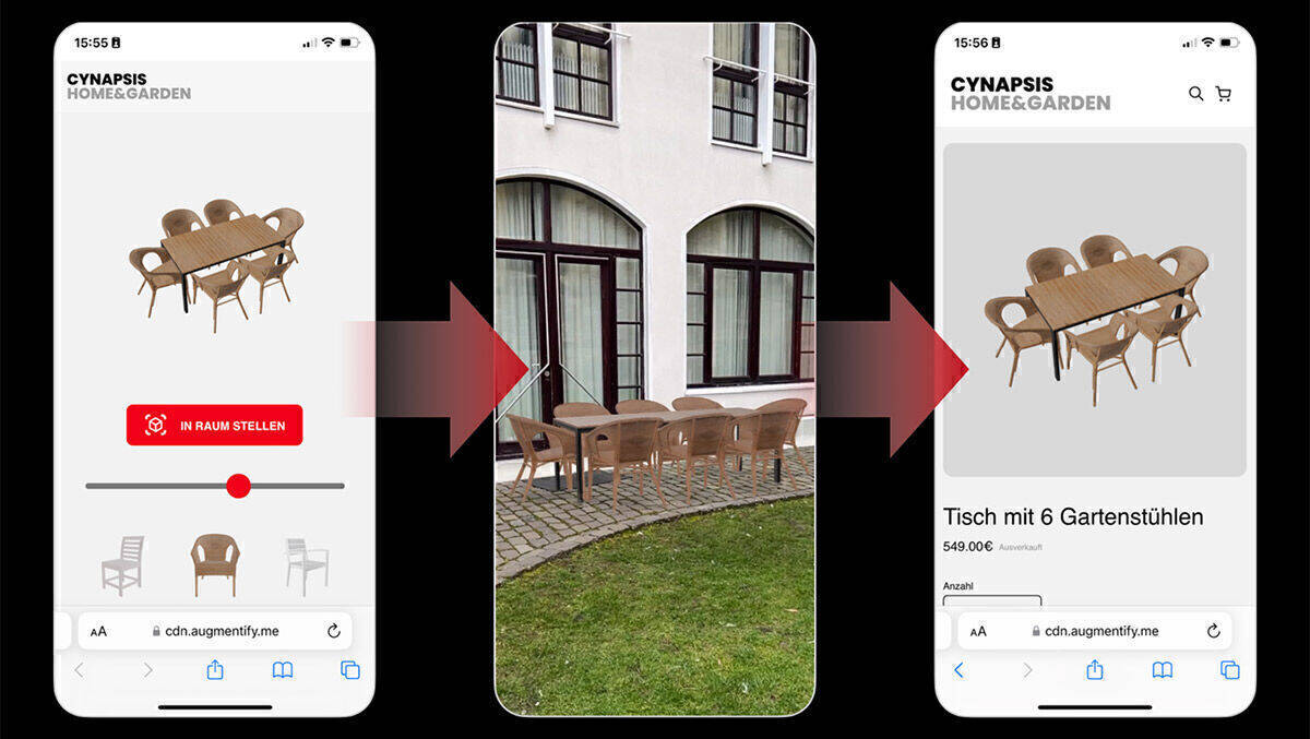 Passt die Sitzgruppe in den Garten? Augmented Reality hat die Antwort.