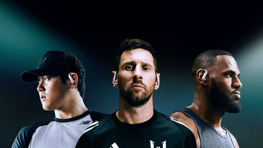 Die Testimonials der neuen Beats-Kampagne (v.l.): Shohei Ohtani, Messi und LeBron James.