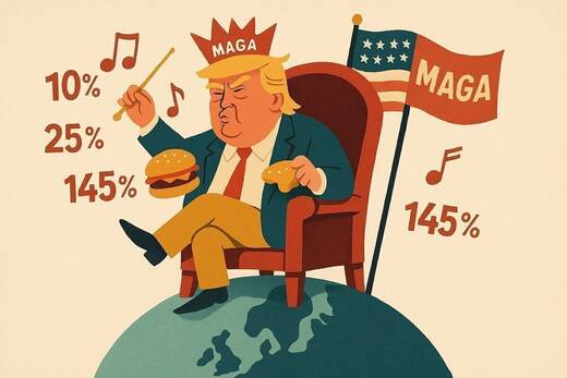 Trump auf dem Thron der Zölle: Wenn Handelspolitik zur Karikatur wird