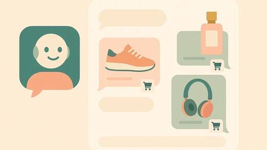 Shopping per Chat: So könnte ein KI-Assistent passende Produkte direkt im Gesprächsverlauf einblenden.
