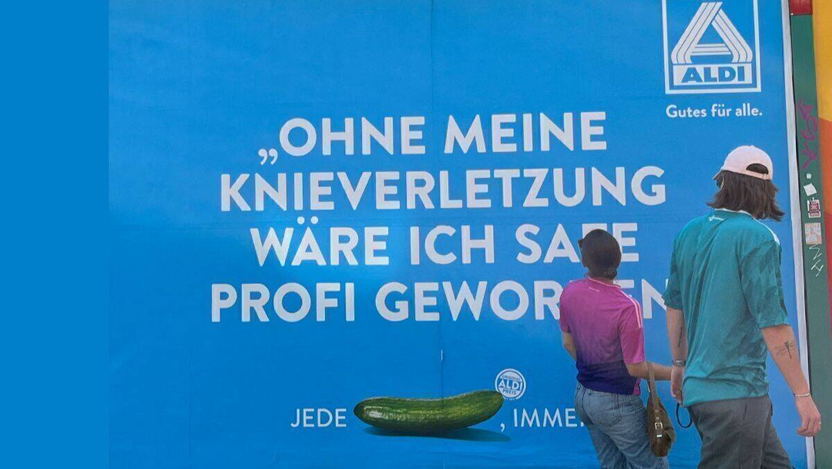 Bringt zum Schmunzeln: die neuen Aldi-Nord-Plakate.