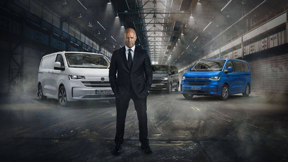 Kraftvolles Gesamtpaket: Der neue Volkswagen Transporter und Jason Statham.
