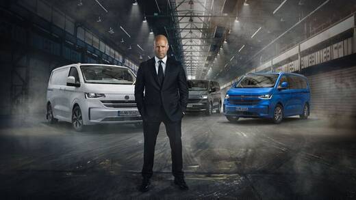 Kraftvolles Gesamtpaket: Der neue Volkswagen Transporter und Jason Statham.
