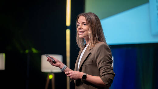 Patricia Kircher (Senior Brand Managerin New Platforms bei Rügenwalder Mühle) auf dem W&V Summit 2026