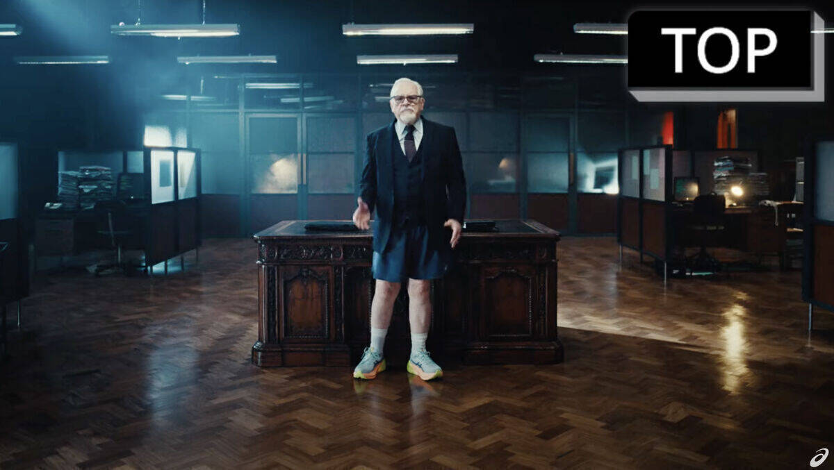 Brian Cox in seiner neuesten Rolle – für Asics.