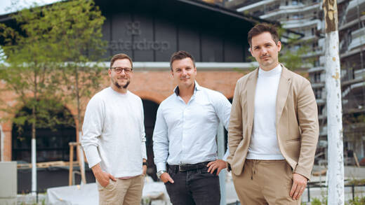 Die Waterdrop-Gründer Christoph Hermann, Martin und Henry Murray