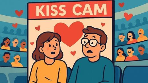 Eine harmlose Kiss-Cam kann zur Gefahr werden – und zur Marketing-Chance.