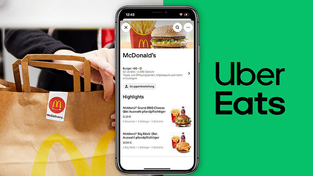 Uber Eats liefert weltweit im Durchschnitt unter 30 Minuten. Dieser Standard soll auch für McDonald's-Lieferungen gelten.