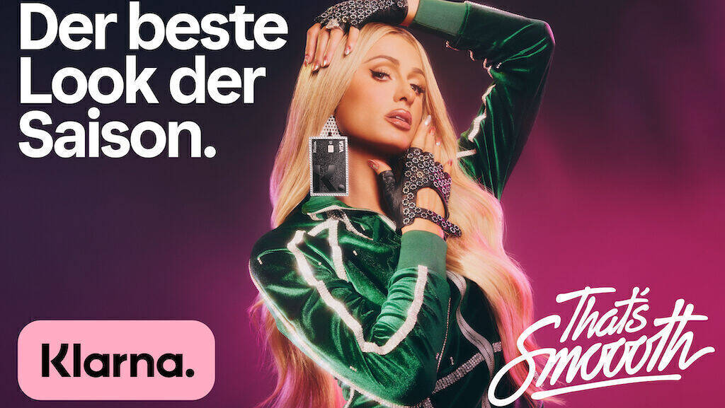 Paris Hilton wirbt für Klarna.