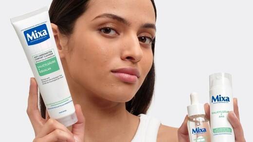 Seit Herbst 2024 hat Mixa auch Gesichtspflege im Portfolio. Beworben wurde der Launch über Pinterest.