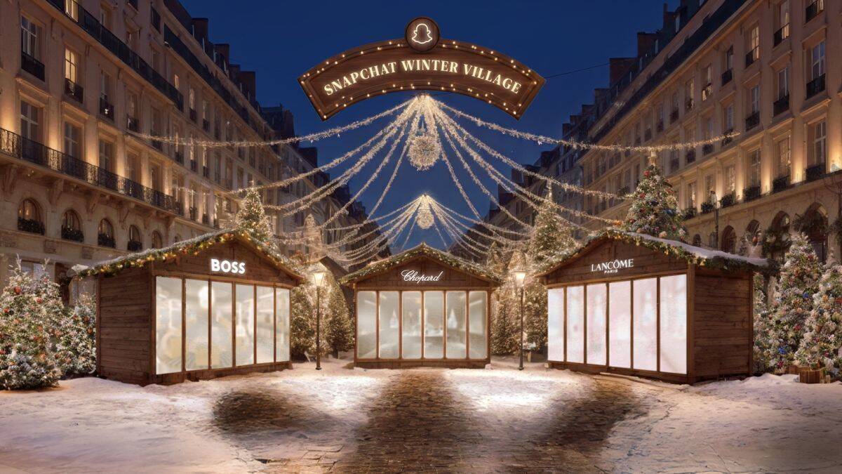 Boss, Lancôme und Chopard laden via Snapchat zum virtuellen Bummel über den Weihnachtsmarkt ein.
