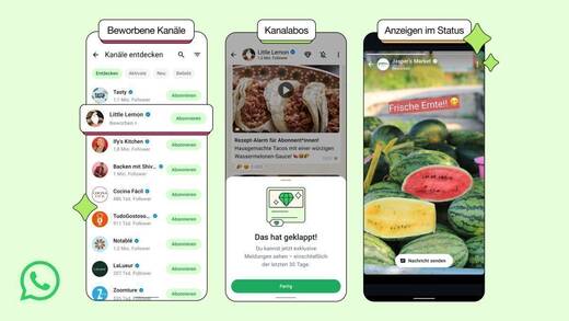 Beispiel für die neuen Funktionen bei Whatsapp