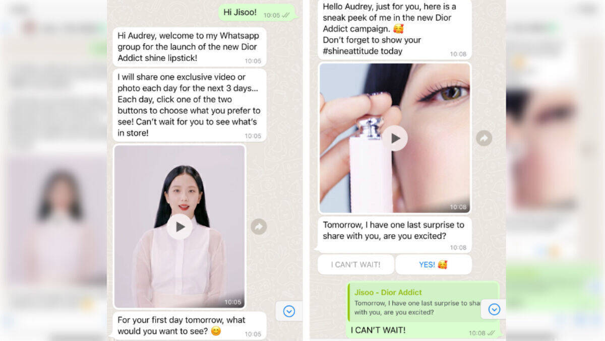 Die Kampagne von Dior Beauty wird über die WhatsApp Business-Lösung von Infobip gemanagt.