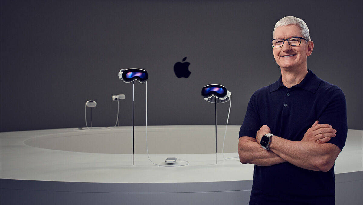 Ob Tim Cook die Gerätschaft dann auch selbst aufsetzt, wenn die Vision Pro im Februar erscheint?