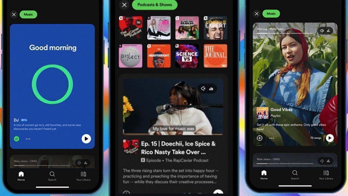 Die neue Optik von Spotify erinnert stark an Tiktok.