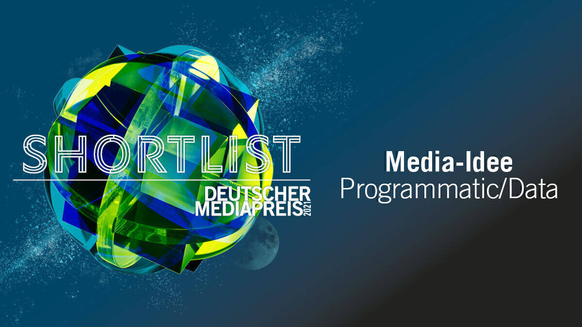 Wer beim Deutschen Mediapreis 2021 in der Kategorie "Programmatic/Data" gewonnen hat, verrät W&V am 29. Juni bei der virtuellen Preisverleihung.