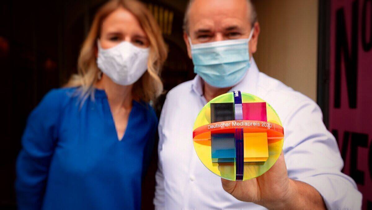 16 Deutsche Mediapreise haben sie verliehen: Verena Gründel, W&V, und Wolfram Kons, RTL.