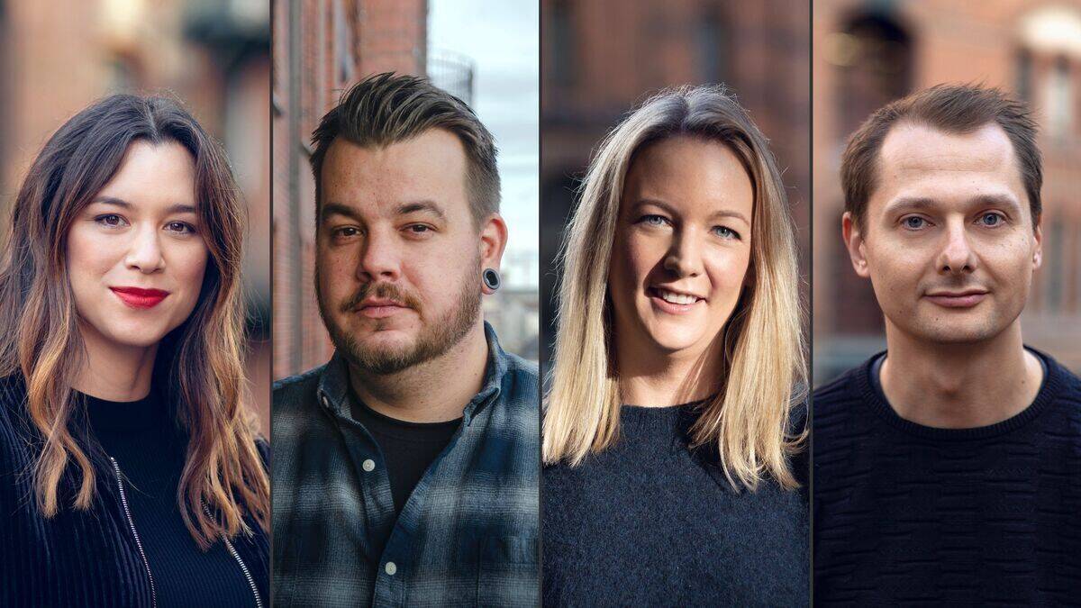 Kolle Rebbe erweitert seine Geschäftsführung: Liane Siebenhaar (li.) kommt von Snap, Thomas Heinz, Julia Bendels und Thomas Knüwer werden intern befördert