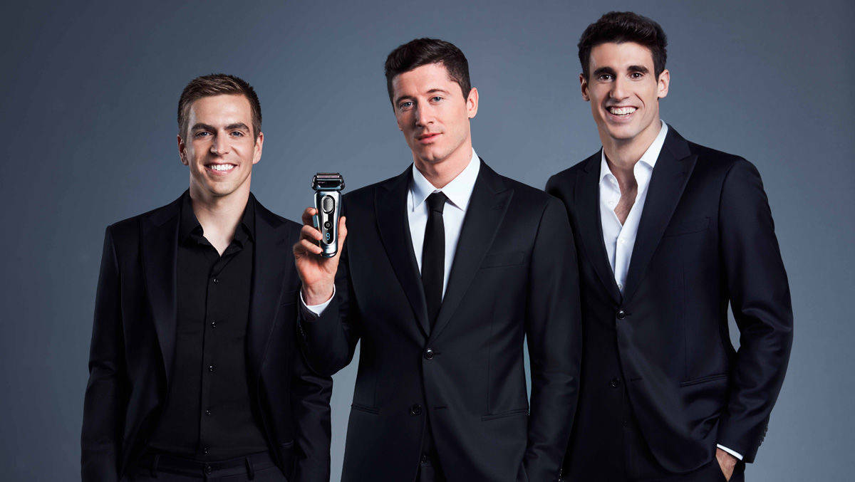 Bayern-Stars Lahm, Lewandowski. Martinez als Gillette-Testimonials: P&G hat viele Gesichter.