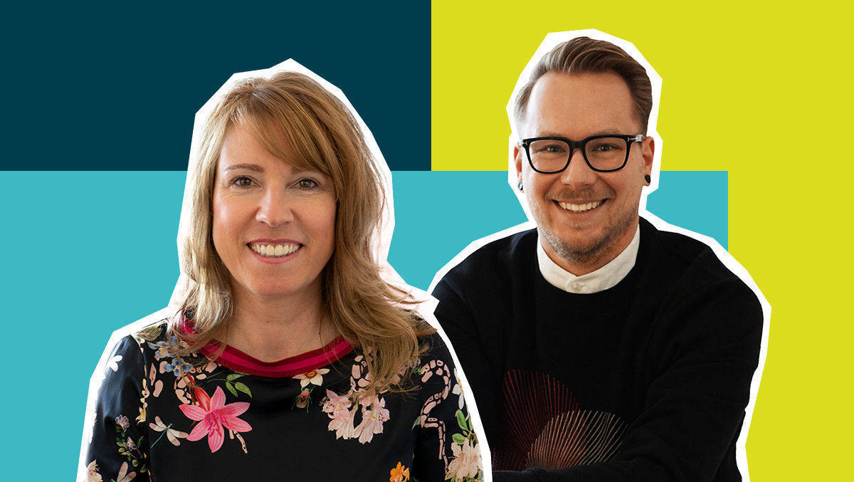 Claudia Mühl (l.), HR Director und Patrick Borde, HR Recruiter bei Palmer Hargreaves in Köln.