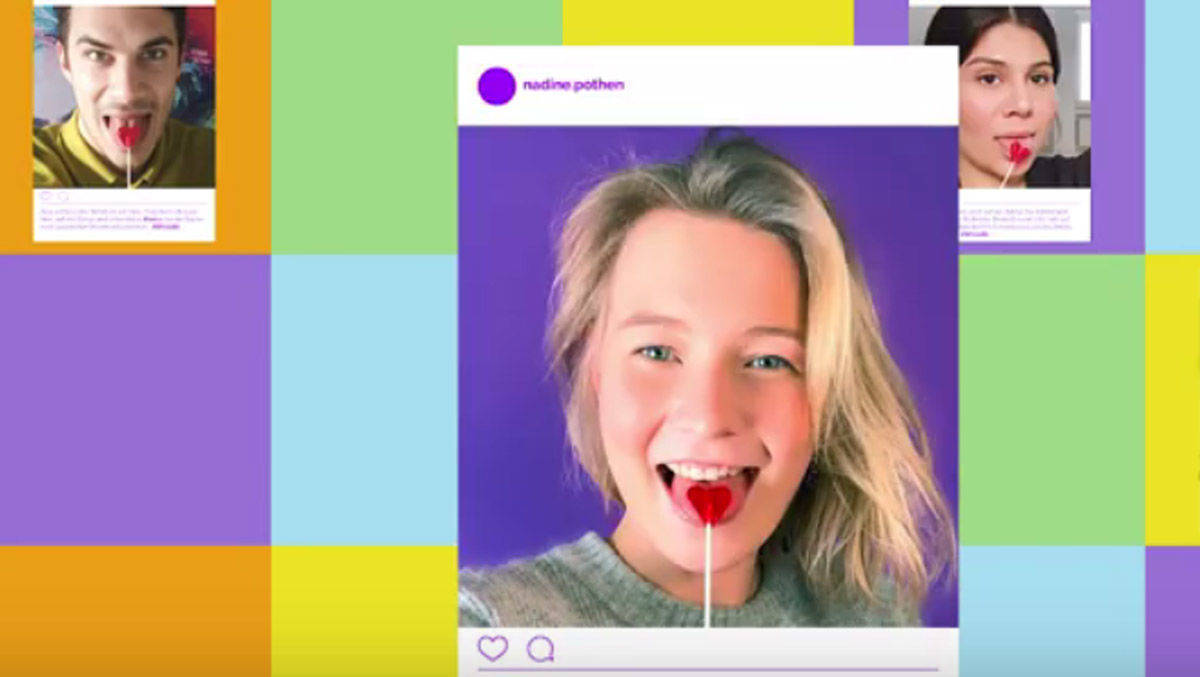 User sollen bei Instagram Lolli-Bilder posten.