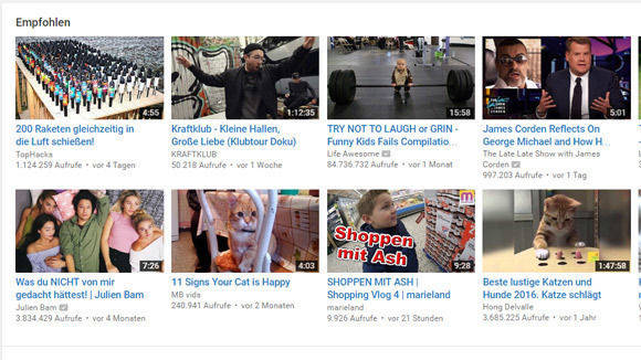 Youtube gibt Empfehlungen ab, was sich die Nutzer anschauen sollen.