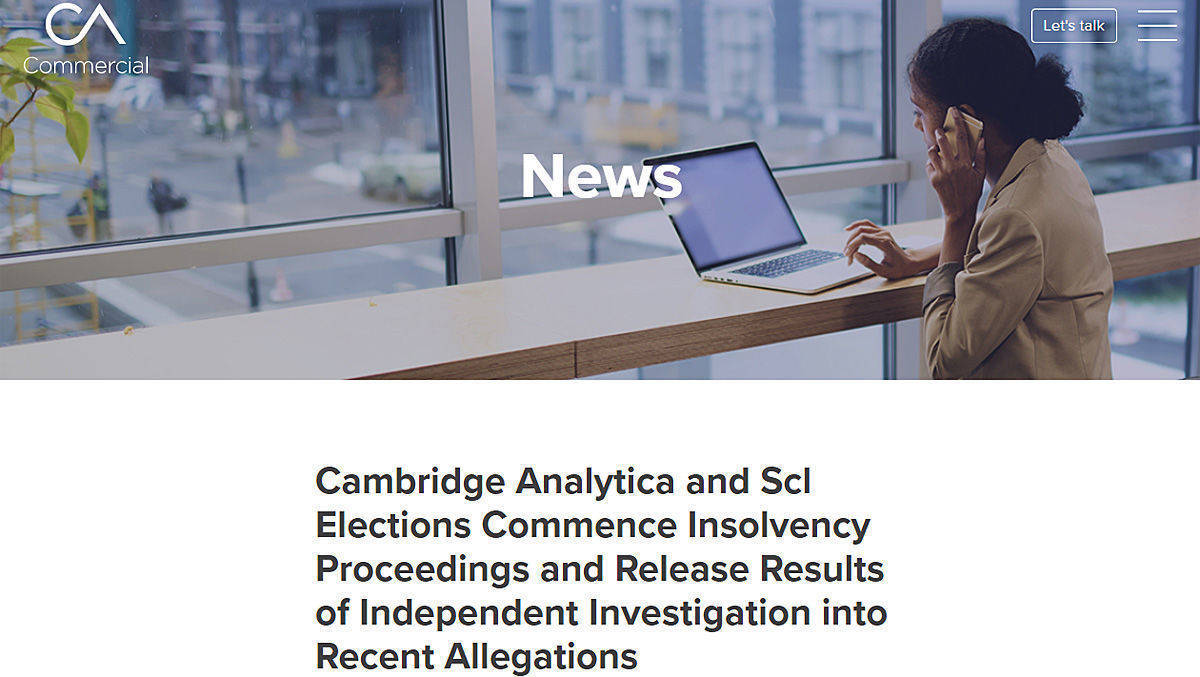 Cambridge Analytica hat die Datenkrise bei Facebook nicht überlebt.