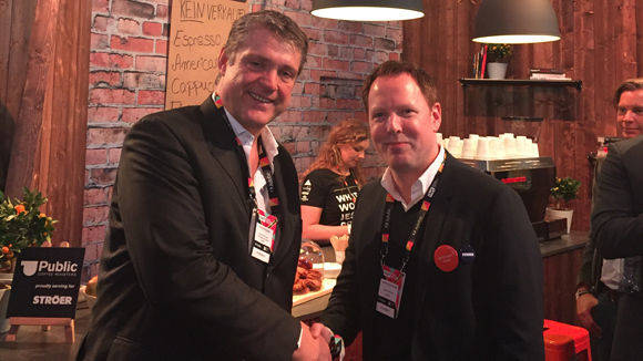 Targetingpartner: Torsten Ahlers, Chef der Otto Group Media (li.) und Christopher Kaiser, CEO der Ströer Digital Group auf der Online Marketing Rockstars