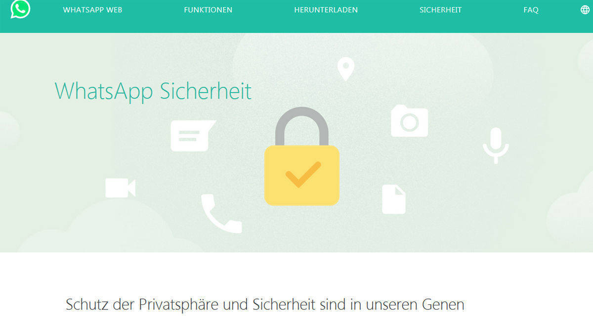 So wirbt Whatsapp um Kundenvertrauen zum Punkt Sicherheit.