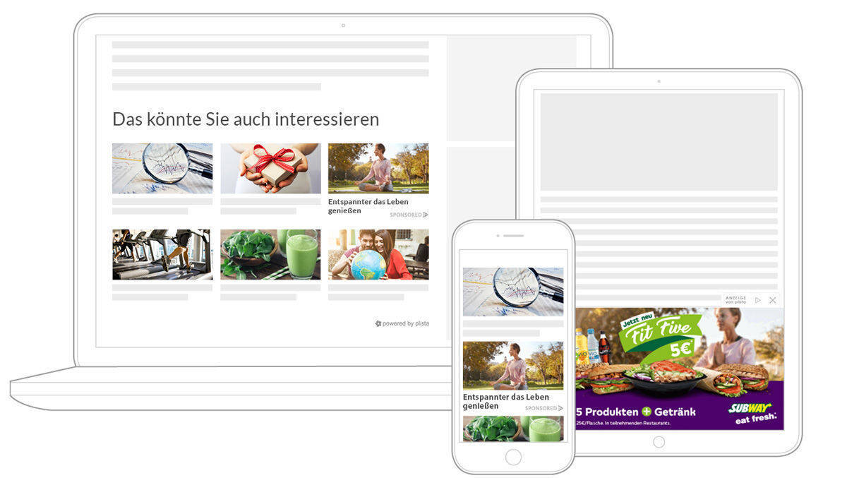 Banner über alle digitalen Kanäle: Beispielmotiv für die Plista-Kampagne für Subway.