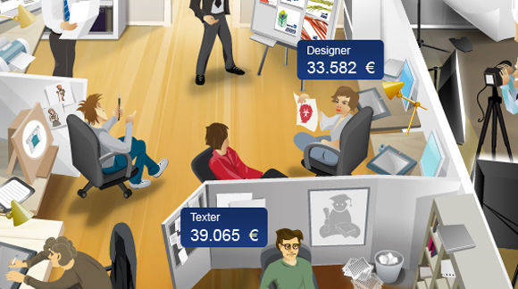 Designer, Kundenbetreuer und Projektmanager verdienen in der Agentur am wenigsten.