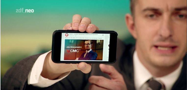 Jan Böhmermann wirbt für Joko Winterscheidt auf der CMCX