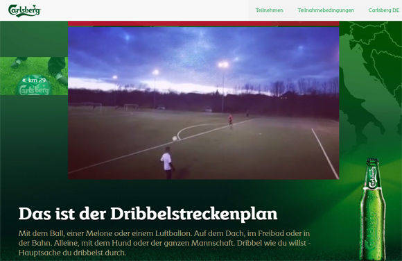 878 Kilometer liegen zwischen Berlin und Paris - dem Austragungsort des EM-Finales. 30 Kilometer haben die Dribbler schon zurückgelegt.