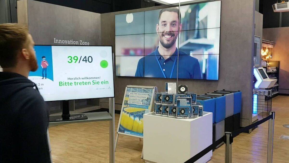 Conrad setzt bei den coronabedingten Einlasskontrollen auf eine digitale Lösung