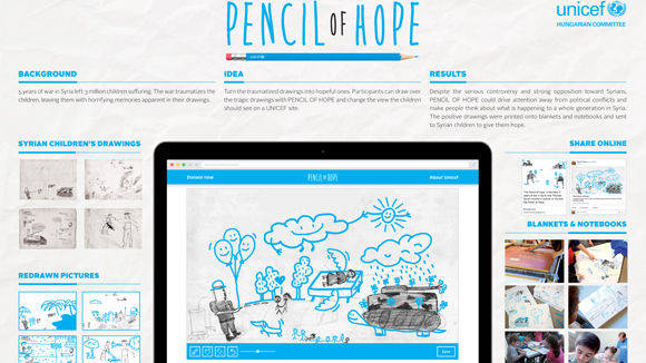 Als Zeichen der Hoffnung: User können die Bilder syrischer Flüchtlingskinder überzeichnen und ergänzen.