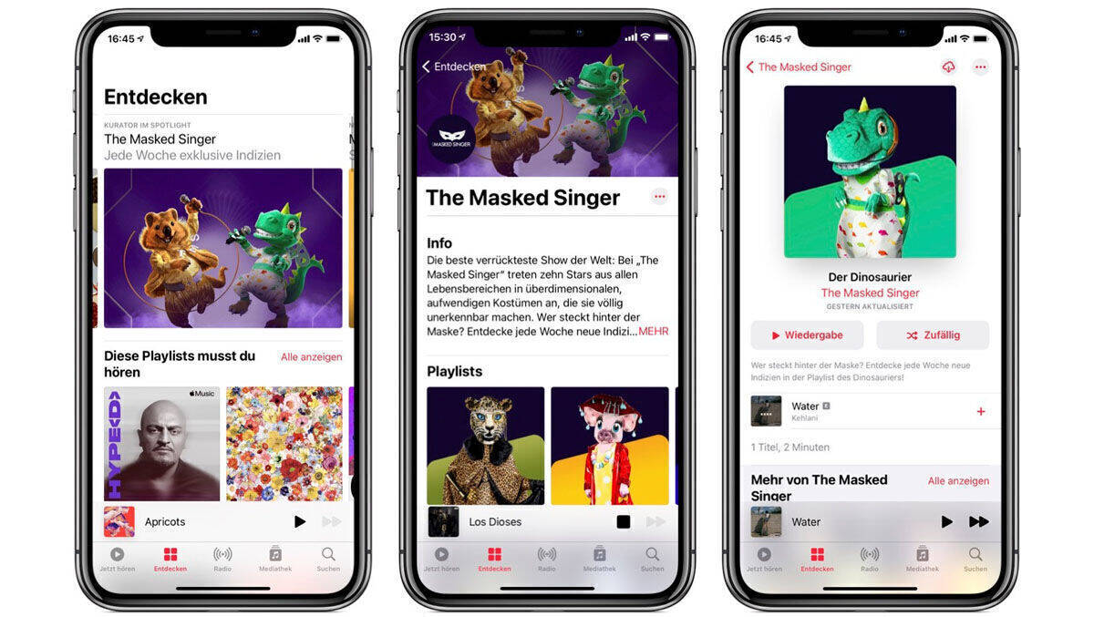 Apple Music gibt "The Masked Singer"-Zuschauern zusätzliche Rätsel-Hinweise.