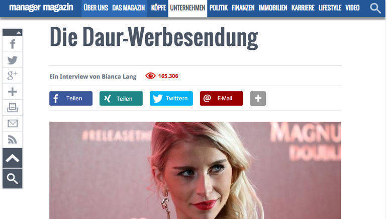 "Daur-Werbesendung": Mit dem Interview hat das Manager Magazin einen Nerv getroffen. 