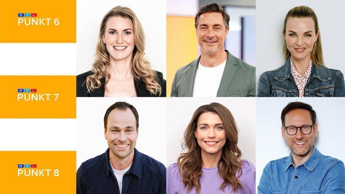 Das neue RTL-Morgenteam: Oben (v.l.): Daniela Will, Marco Schreyl, Annika Lau. Unten(v.l.): Daniel Fischer, Annett Möller, Simon Beeck.