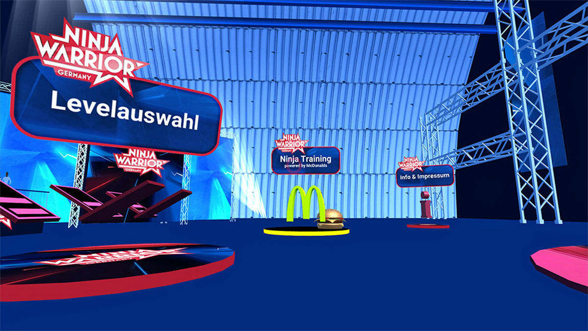 Das VR-Spiel zur Show "Ninja Warrior" von RTL hat ein Trainings-Level, das McDonald's sponsort.