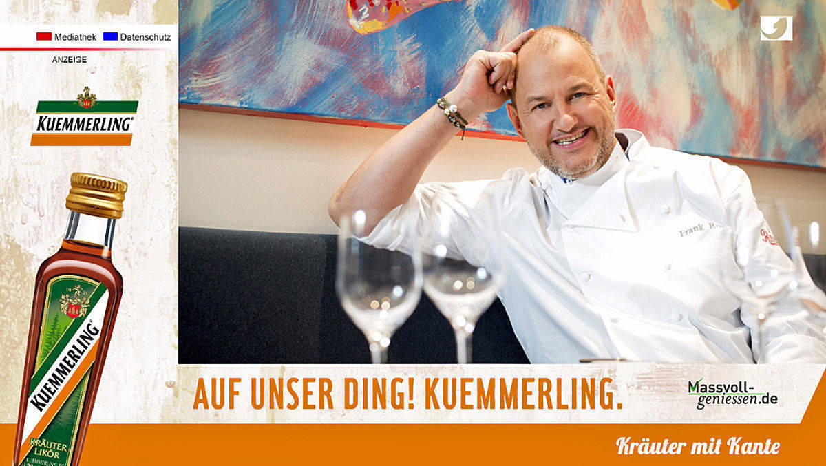 Bei Frank Rosin auf Kabel eins wird mit Kuemmerling (sehr unterschiedlich) angestoßen.