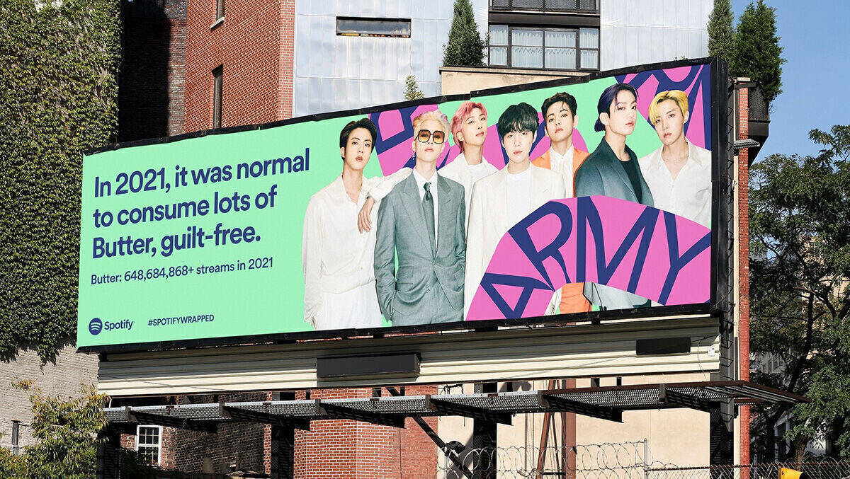 Spotify macht auf seinen Jahresrückblick "Wrapped" aufmerksam.