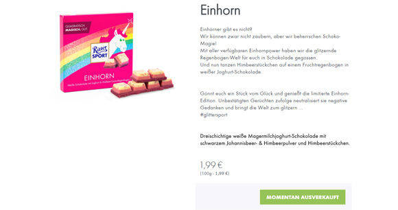 Das "Einhorn" macht seinem Ruf alle Ehre. Kaum gesehen, schon wieder weg.